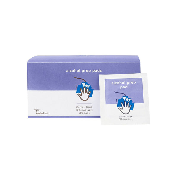 1000 Ct, Cardinal MW-APL Alcohol Prep Pad 70% Isopropyl Alcohol Individual Packet LARGE Sterile - OverstockMedicalSupply.com