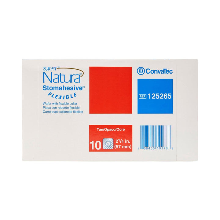 10 Ct, ConvaTec 125265 Ostomy Barrier Trim to Fit, Standard Stomahesive Adhesive 57 mm Flange System Opening 5 X 5 Inch - OverstockMedicalSupply.com