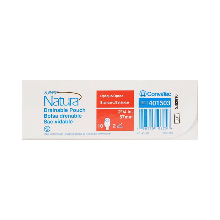 10 Ct, ConvaTec 401503 Colostomy Pouch Sur-Fit Natura® Two-Piece System 12 Inch Length Drainable - OverstockMedicalSupply.com