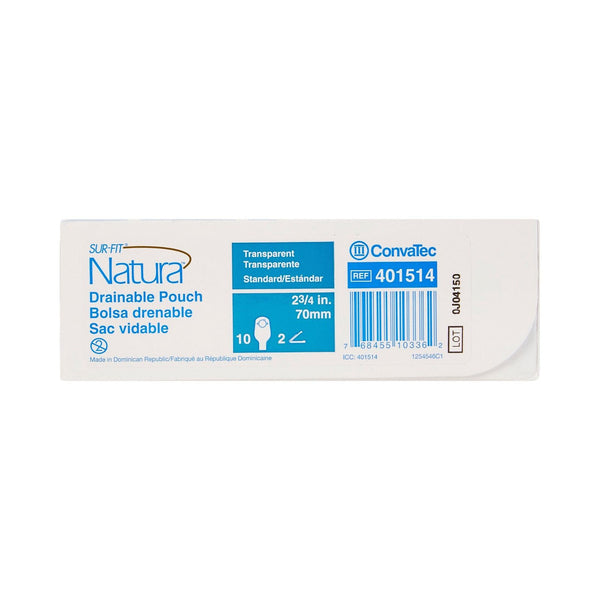 10 Ct, ConvaTec 401514 Colostomy Pouch Sur-Fit Natura® Two-Piece System 12 Inch Length Drainable - OverstockMedicalSupply.com