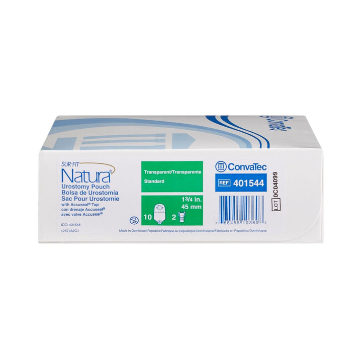 10 Pak, ConvaTec 401544 Urostomy Pouch Sur-Fit Natura Two-Piece System 10 Inch Length Drainable - OverstockMedicalSupply.com