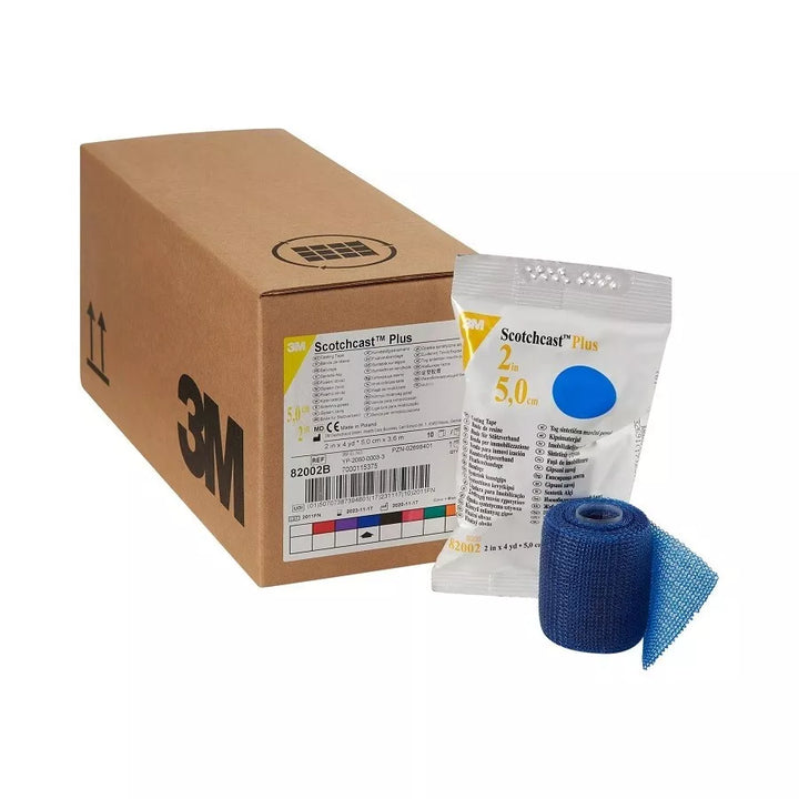 3M Scotchcast Plus 82002B Cast Tape Blue 2 Inch X 12 Feet Fiberglass 10/Case