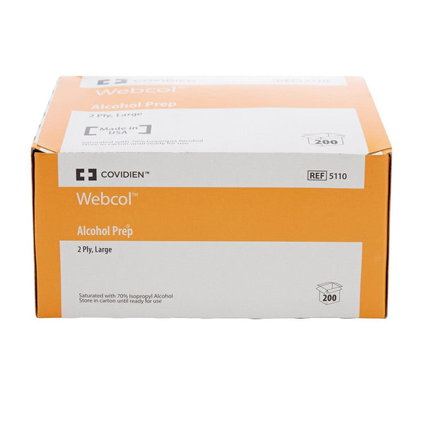 400 Ct, Webcol 5110 Alcohol Prep Pad 70% Isopropyl Alcohol Individual Packet LARGE Sterile - OverstockMedicalSupply.com
