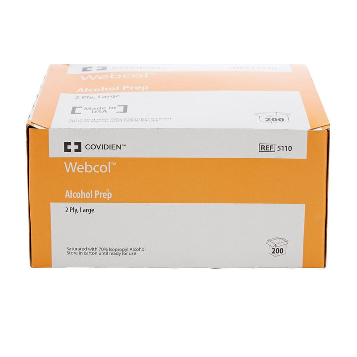 400 Ct, Webcol 5110 Alcohol Prep Pad 70% Isopropyl Alcohol Individual Packet LARGE Sterile - OverstockMedicalSupply.com