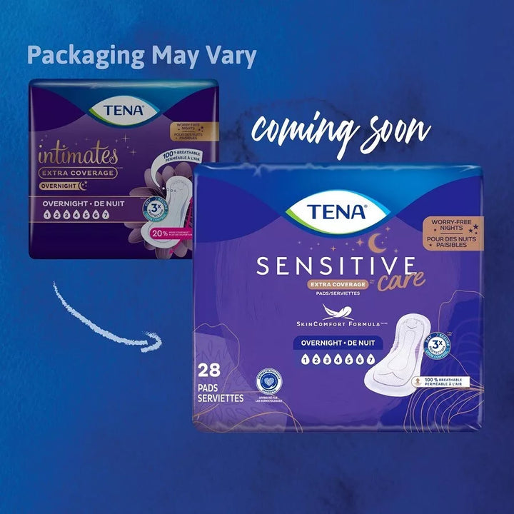 56 Pack, TENA Sensitive Care 54282 Bladder Control Pad Extra Coverage 16 Inch Length Heavy Absorbency