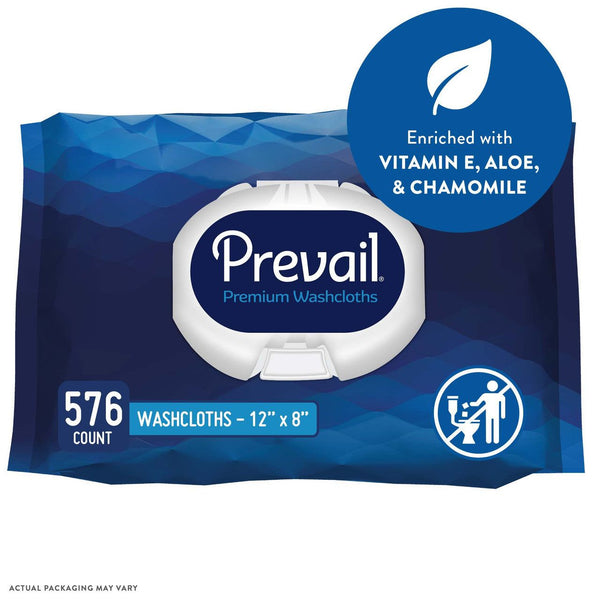 576 Ct, Prevail WW-710 Personal Cleansing Wipe disposable adult washcloths, 8 X 12 Soft Pack Scented, Aloe, Vitamin E, Chamomile - OverstockMedicalSupply.com