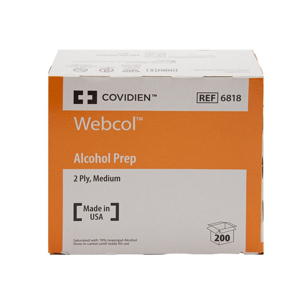 600 Ct, Webcol 6818 Alcohol Prep Pad 70% Isopropyl Alcohol Individual Packet Medium Sterile - OverstockMedicalSupply.com