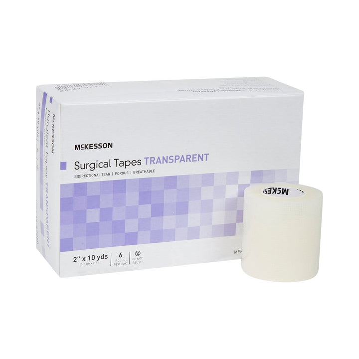 6 Ct, McKesson 16-47220 Medical Tape Surgical Tape, Transparent Adhesive Tape 1 Inch X 10 Yard NonSterile, Transparent, Air and moisture permeable - OverstockMedicalSupply.com
