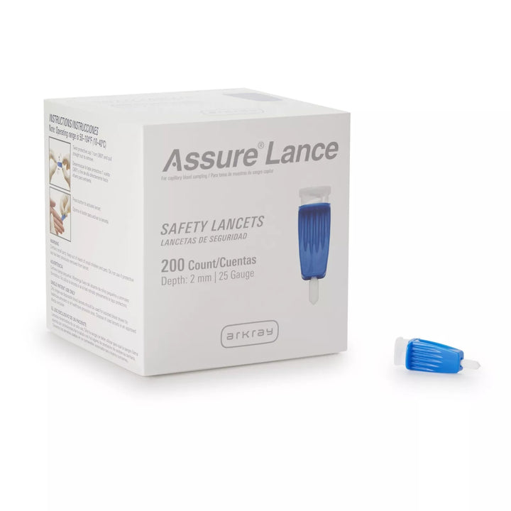 Assure Safety Lancet 25 Gauge 2 mm, 25G X 2 mm Push Button Activated Sterile 980225
