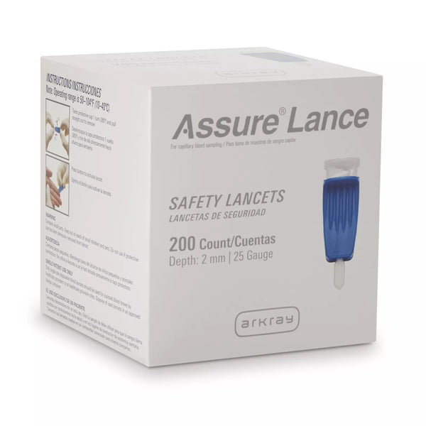 Assure Safety Lancet 25 Gauge 2 mm, 25G X 2 mm Push Button Activated Sterile 980225