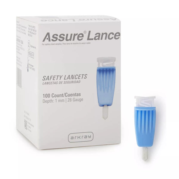 Assure Safety Lancet 28 Gauge 1 mm, 28G X 1 mm Push Button Activated Sterile 980128