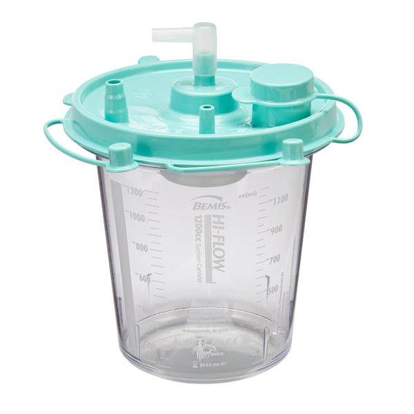 6 Pack, Bemis Rigid Suction Canister Hi-Flow 1200 mL Pour Lid, Without Tubing 484410
