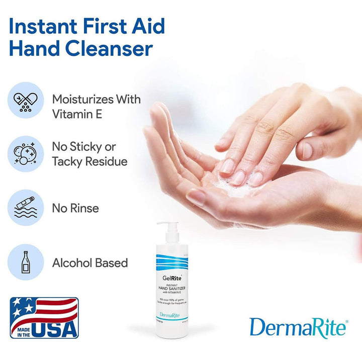 Hand Sanitizer with vitamin E 00104 GelRite Ethyl Alcohol Gel 4 oz. Flip Bottle, 24/Case - OverstockMedicalSupply.com