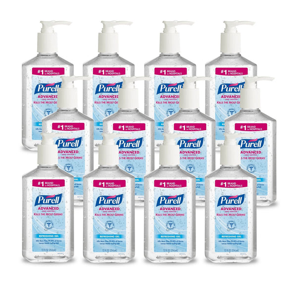 Purell Advanced Hand Sanitizer 3659-12, Fruit Scent 70% Strength Ethyl Alcohol Gel 12 oz. Pump Bottle, 12/Case - OverstockMedicalSupply.com