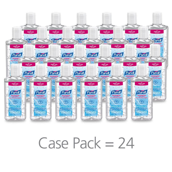 Purell Advanced Hand Sanitizer 9651-24, Fruit Scent 70% Strength Ethyl Alcohol Gel 4.25 oz. Flip Bottle, 24/Case - OverstockMedicalSupply.com