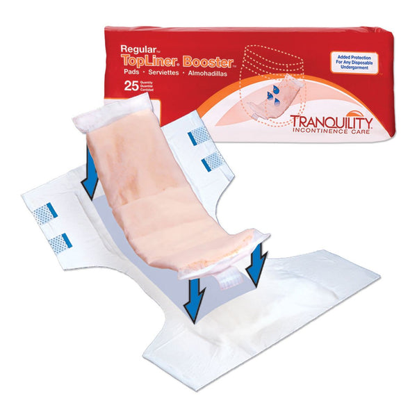 Tranquility Booster Pad TopLiner 2070 (4 X 14 Inch) Super Booster Pad Incontinence Heavy Absorbency 200/Case - OverstockMedicalSupply.com