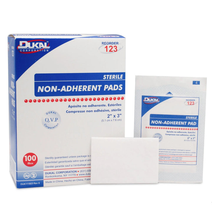 Dukal 123 Non-Adherent Pads Dressing 2 X 3, Absorbent pad
