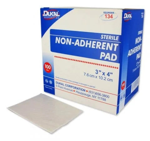 Dukal 134 Non-Adherent Pads Dressing 3 X 4, Absorbent pad