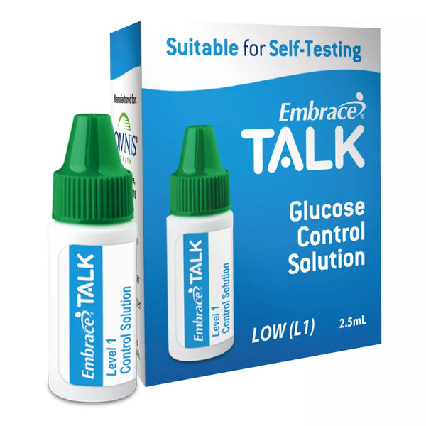 EmbraceTALK Blood Glucose Control Solution APX03AB0318, Level 1, FOR EmbraceTALK Meter