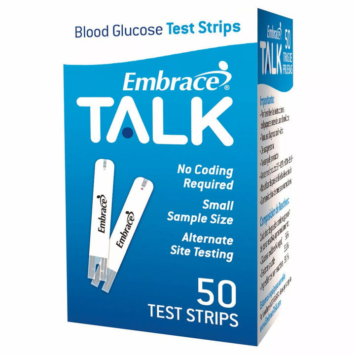 Embrace TALK Blood Glucose Test Strips FOR EmbraceTALK Meter, 50 Strips, APX03AB0303