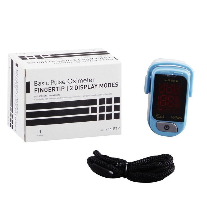 Finger Pulse Oximeter 16-FTP for Fingertip Pulse rate, heart rate Sensor, Adult, Each - OverstockMedicalSupply.com