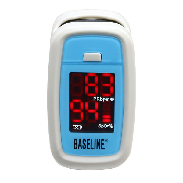 Finger Pulse Oximeter Baseline Fingertip Pulse Oximeter Adult 12-1926 Pulse rate, Heart rate Sensor, Each - OverstockMedicalSupply.com