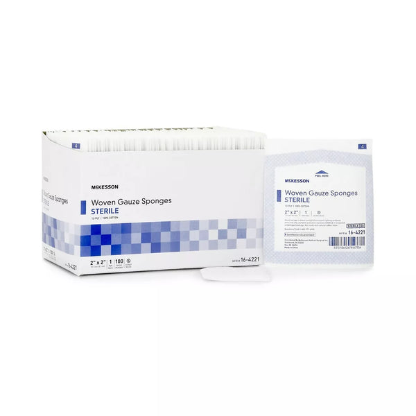 Gauze Sponges Sterile 2 X 2, 12-Ply, McKesson 16-4221 