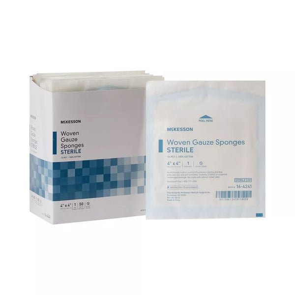 Gauze Sponge McKesson 4 X 4 Inch 12-Ply Sterile