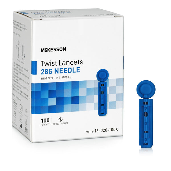 Lancets 28 Gauge, 28G Non-Safety Twist Off Cap Sterile Tri-Bevel Tip 16-028-100X