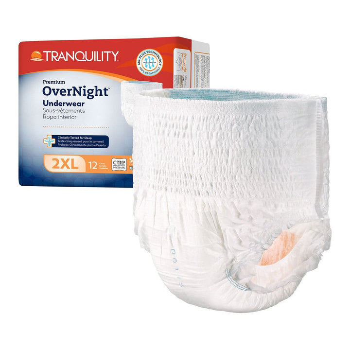 Tranquility 2116 Premium OverNight Adult Absorbent Underwear Pull On with Tear Away Seams Large (44 to 54) Disposable Heavy Absorbency 32/Pack. - OverstockMedicalSupply.com