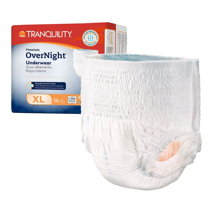 Tranquility 2116 Premium OverNight Adult Absorbent Underwear Pull On with Tear Away Seams Large (44 to 54) Disposable Heavy Absorbency 32/Pack. - OverstockMedicalSupply.com