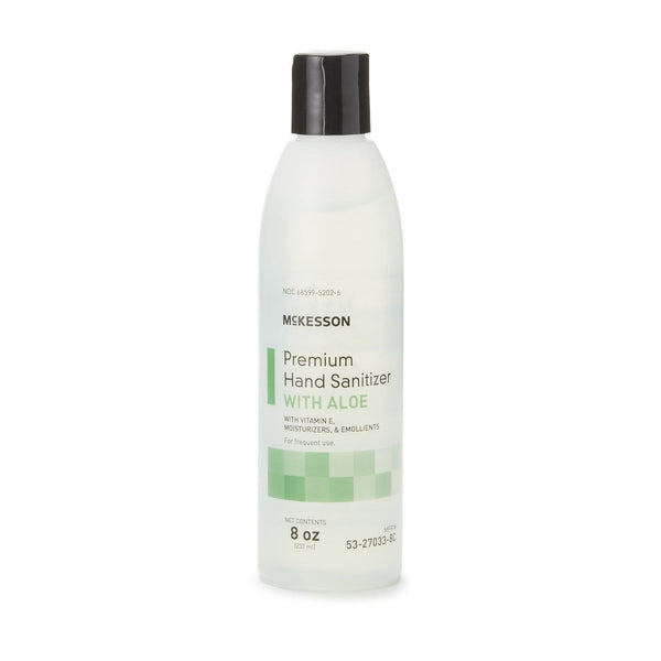 Hand Sanitizer with Aloe McKesson 53-27033-8C Premium Ethyl Alcohol Gel 8 oz. Flip Bottle, 3/Pack - OverstockMedicalSupply.com