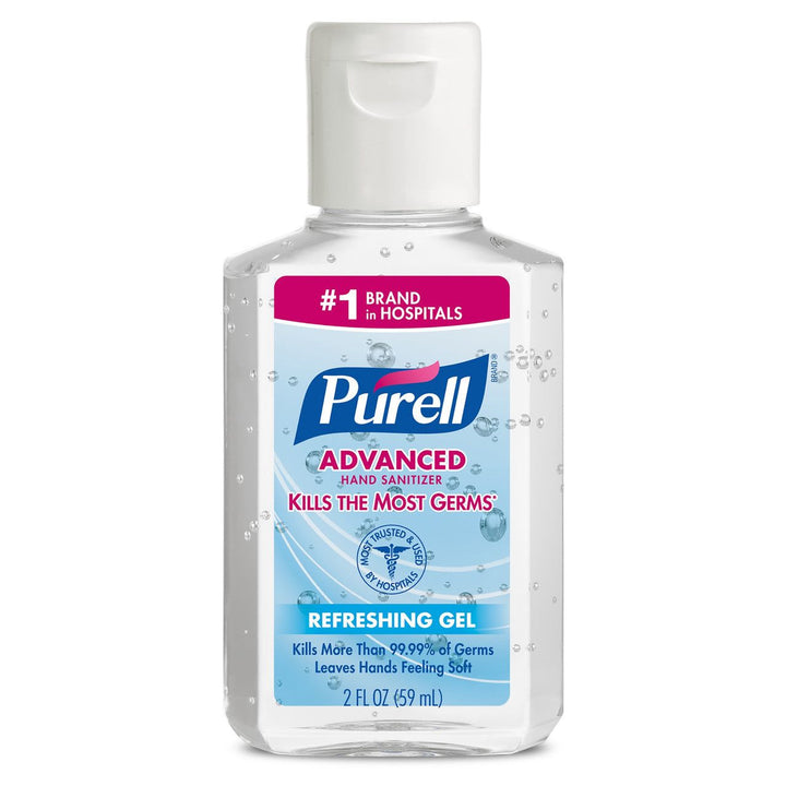 Purell Advanced Hand Sanitizer 9605-24, 70% Strength Ethyl Alcohol Gel 2 oz. Flip Bottle, 12/Pack - OverstockMedicalSupply.com