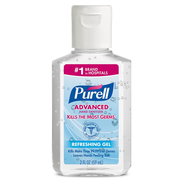 Purell Advanced Hand Sanitizer 9605-24, 70% Strength Ethyl Alcohol Gel 2 oz. Flip Bottle, 3/Pack - OverstockMedicalSupply.com