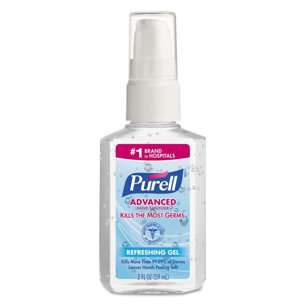 Purell Advanced Hand Sanitizer 9606-24, Fruit Scent 70% Strength Ethyl Alcohol Gel 2 oz. Pump Bottle, 12/Pack - OverstockMedicalSupply.com