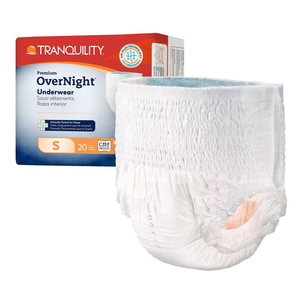 Tranquility 2114 Premium OverNight Adult Absorbent Underwear Pull On with Tear Away Seams SMALL (22 to 36) Disposable Heavy Absorbency 40/Pack - OverstockMedicalSupply.com