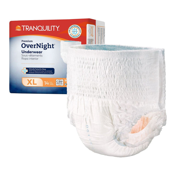 Tranquility 2117 Premium OverNight Adult Absorbent Underwear Pull On with Tear Away Seams X-Large Disposable Heavy Absorbency 28/Pack - OverstockMedicalSupply.com