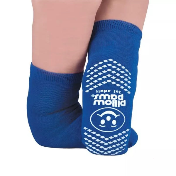 Pillow Paws 1099 Slipper Socks 3XL Adult Bariatric Ankle High Non-Skid Socks Royal Blue