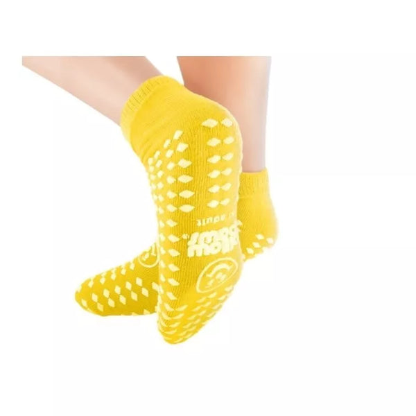Pillow Paws Risk Alert Terries Slipper Socks 3907-001 XXXL Adult Bariatric Non-Skid Yellow 360 imprint