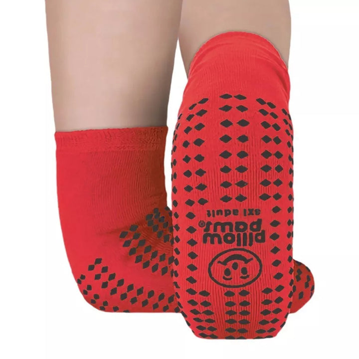 Pillow Paws Risk Alert Terries Slipper Socks X-Wide 3807-001 Non-Skid Socks 360 imprint 3X-Large Red