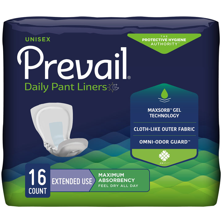 Prevail Daily Pant Liners Unisex Incontinence Liner PL-115 28 Inch Booster Pad Heavy Absorbency bag