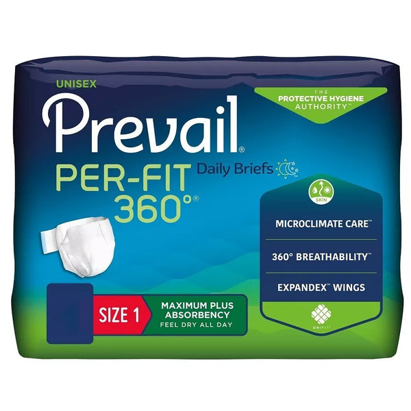 Prevail Per-Fit 360 Incontinence Brief PFNG-0122 Size 1  Medium 26 to 48 Adult Heavy Absorbency