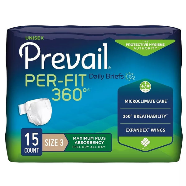 Prevail Per-Fit 360 Incontinence Brief PFNG-014/1 Adult Size 3  X-Large 58 to 73 Heavy Absorbency