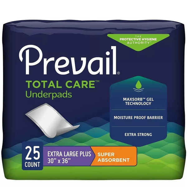 Prevail Total Care Disposable Underpad UP-425, 30 X 36 Inch Polymer Heavy Absorbency