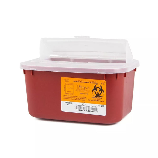 Sharps Container 1 Gallon 8703 Sharps Red Biohazard Waste Container
