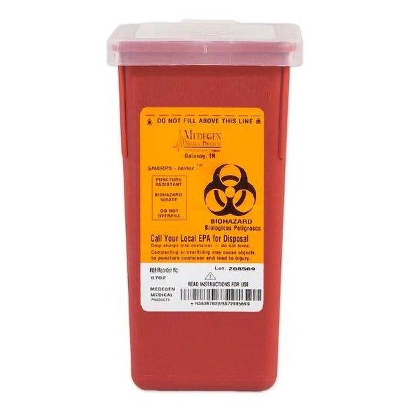 Sharps Container 1 Quart Sharps 0.5 Gallon Red Biohazard Waste 8702