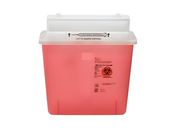 Sharps Container 8507SA 5 Quart, 1.25 Gallon SharpStar In-Room Red Biohazard Waste Container