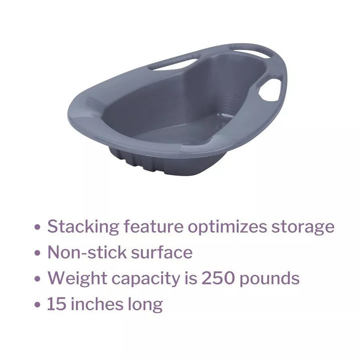 Stackable Bedpan 56-80245 Graphite 2 Quart  1893 mL Urological Plastic Bedpans