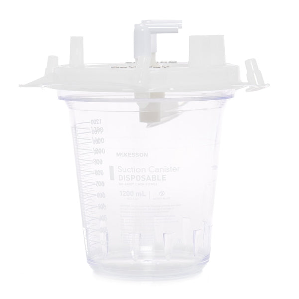 Suction Canister 1200 mL Pour Lid, Vac-Gard filter, Graduated McKesson 16-43203-01