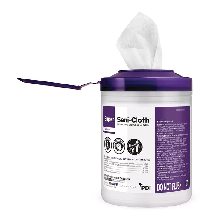 Super Sani-Cloth Q55172 Surface Disinfectant Wipes Cleaner Germicidal Wipe, Alcohol Scent